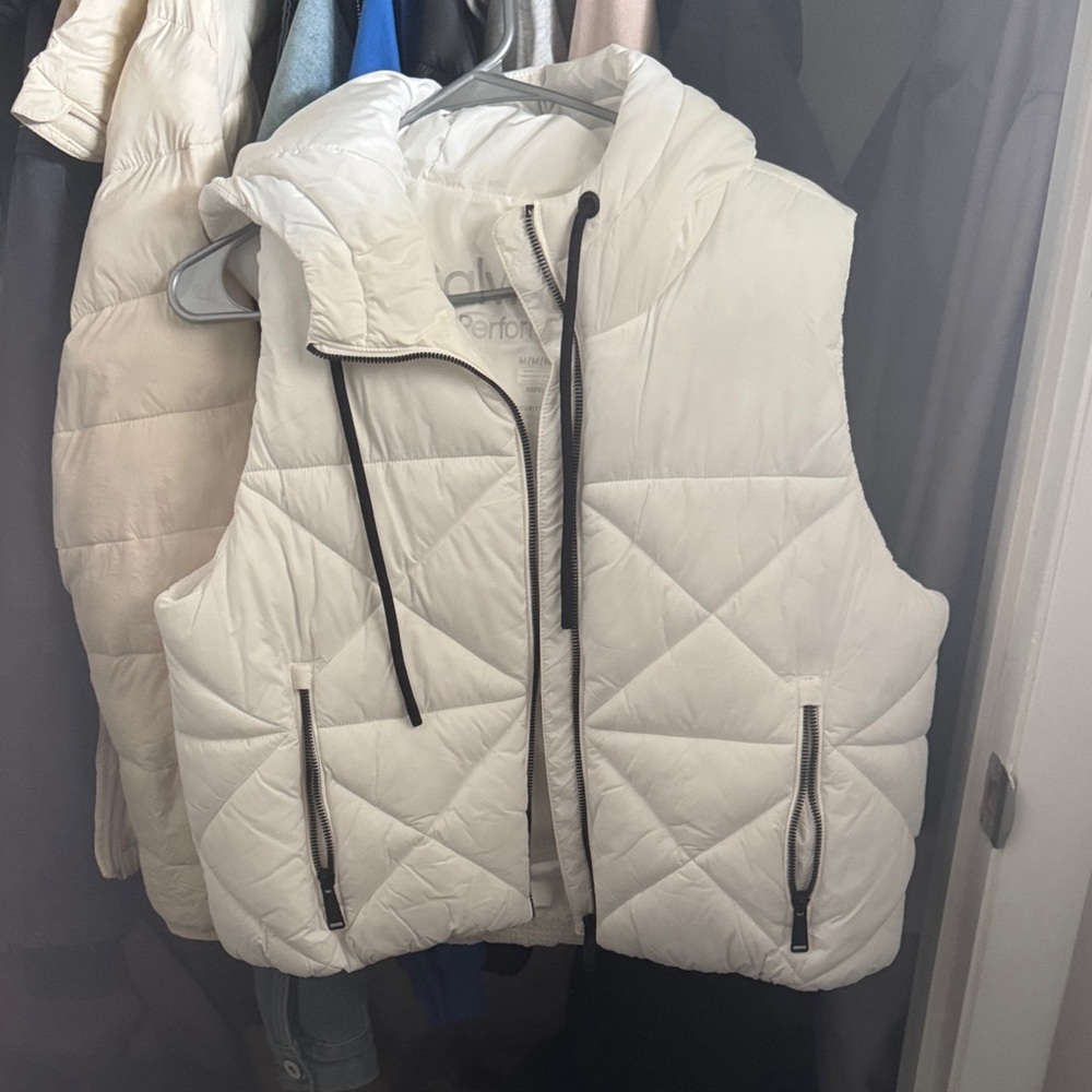 Calvin Klein Performance Off-White Quilted Puffer Vest